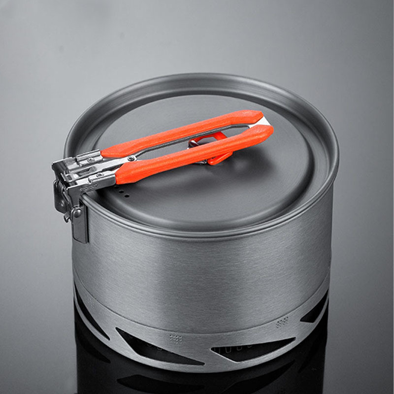 Camping Utensils Dishes Cookware Set For Picnic Hiking Heat Exchanger Pot Kettle Outdoor Tourism Tableware Heat Collecting Hard Alumina - Image 2
