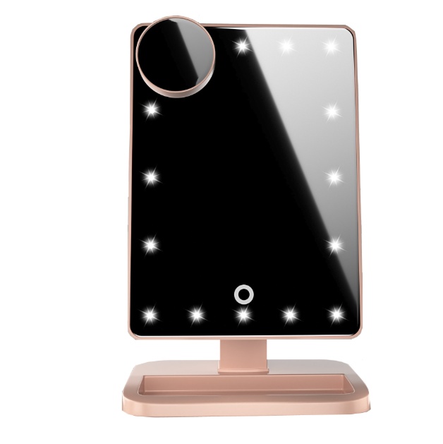 Touch Screen Makeup Mirror With 20 LED Light Bluetooth Music Speaker 10X Magnifying Mirrors Lights - Image 3