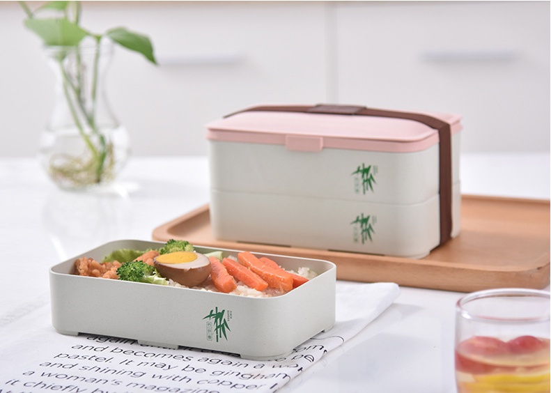 Eco-friendly bamboo 3-layer lunch box microwave safe bento - Image 2