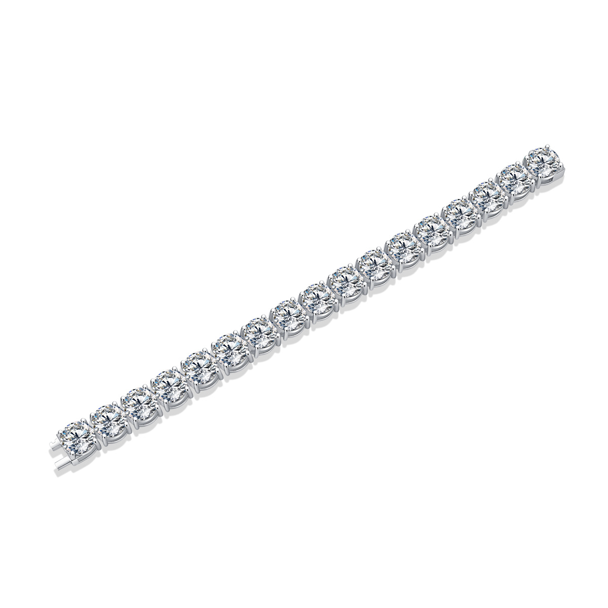 Half Summer Splendor - Luxurious And Fashionable Light Luxury Jewelry Silver Bracelet And Bracelet Set With Top-quality Moissanite, S925 Silver Plated Platinum. - Image 6