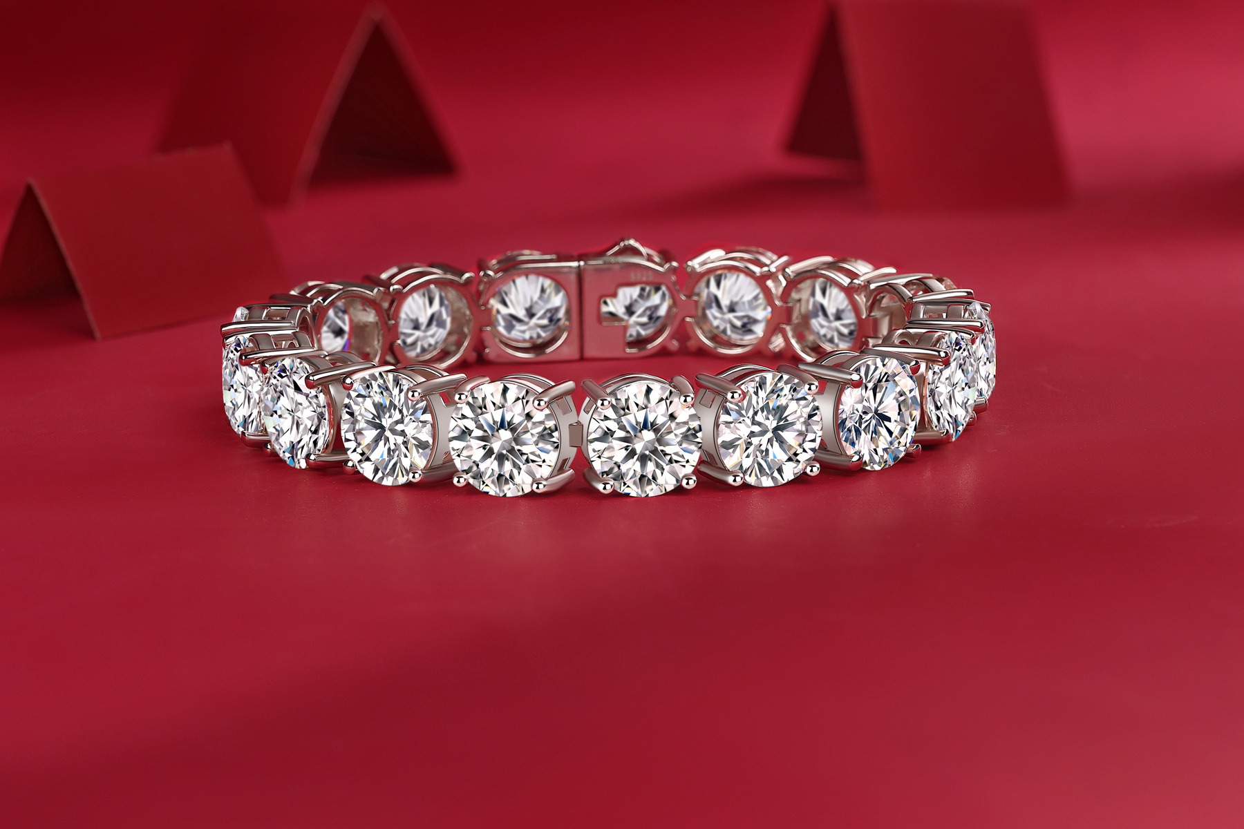 Half Summer Splendor - Luxurious And Fashionable Light Luxury Jewelry Silver Bracelet And Bracelet Set With Top-quality Moissanite, S925 Silver Plated Platinum. - Image 5