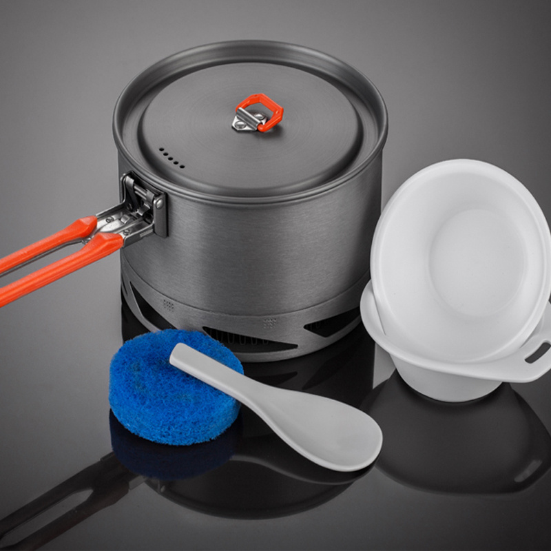 Camping Utensils Dishes Cookware Set For Picnic Hiking Heat Exchanger Pot Kettle Outdoor Tourism Tableware Heat Collecting Hard Alumina - Image 4