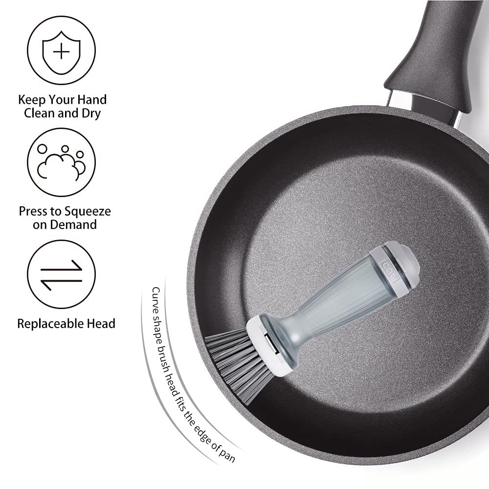 Pot Brush Dish Brush Dish Scrub Brush With Soap Dispenser For Dishes Kitchen Sink Pot Pan - Image 6